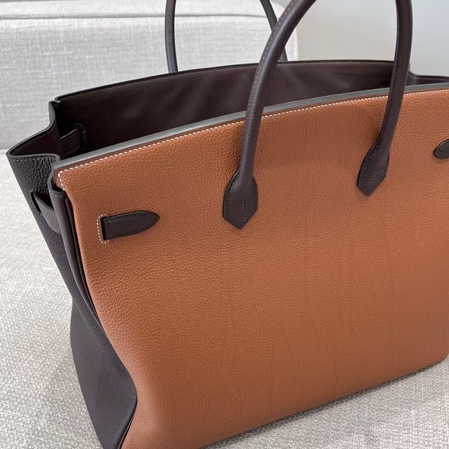 Hermes Birkin Tote Bag Original Togo Leather 6636 camel&coffce