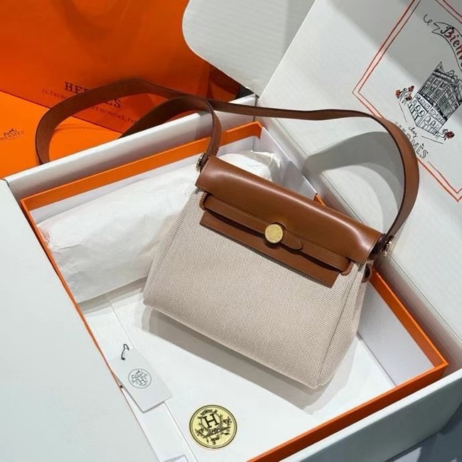 Hermes mini Herbag 20CM Original Canvas Leather & Calfskin 48888-7