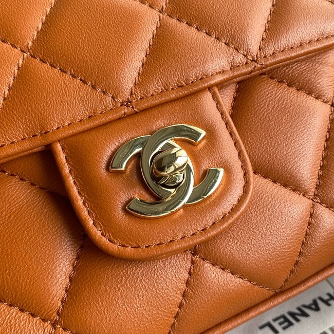 Chanel SMALL FLAP BAG WITH TOP HANDLE AS5111 Camel