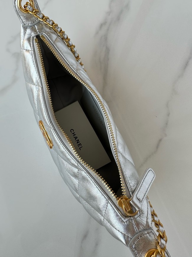 Chanel small HOBO BAG AS5528 Silver