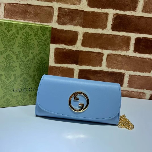 GUCCI BLONDIE WALLET ON CHAIN 725215 blue