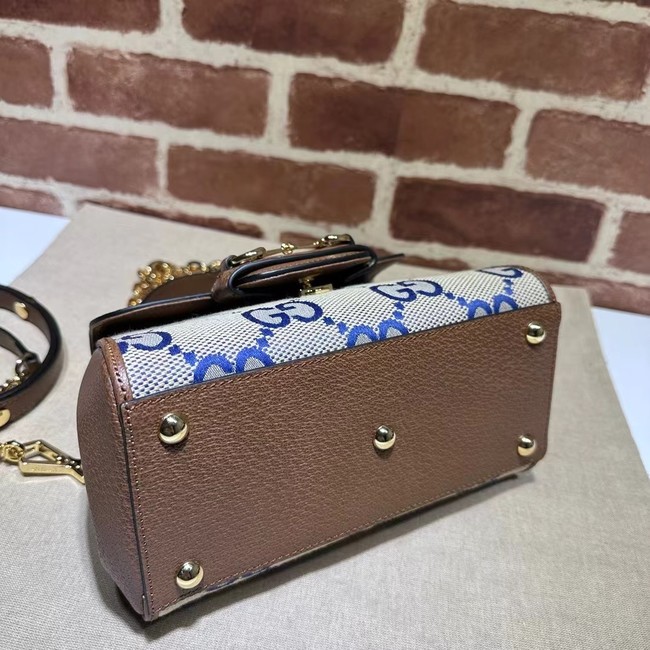 GUCCI HORSEBIT 1955 MINI BAG 703848 BROWN&BLUE