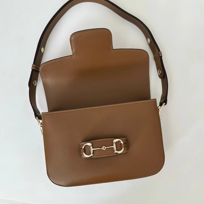 GUCCI HORSEBIT 1955 SOFT MEDIUM SHOULDER BAG 815178 Brown soft leather