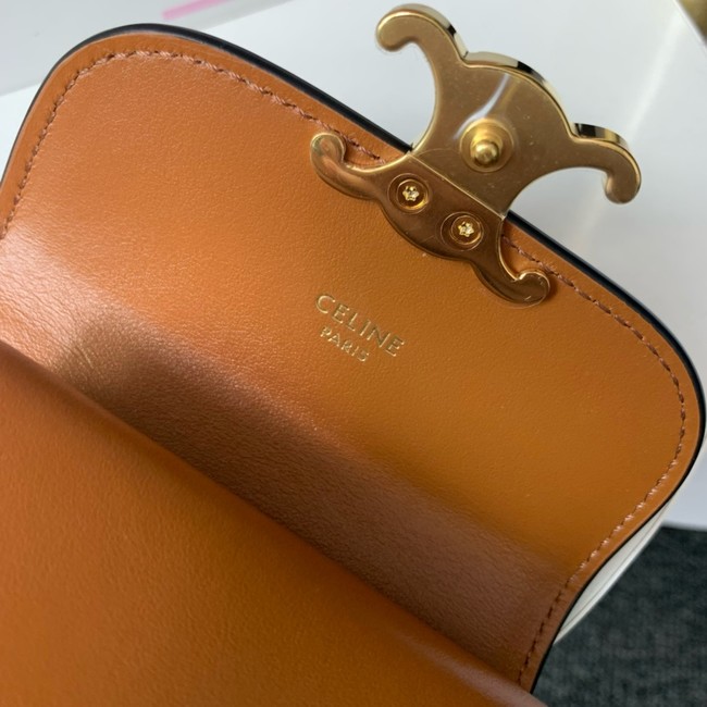 Celine SMALL FLAP WALLET TRIOMPHE IN TRIOMPHE CANVAS 10D783 BROWN