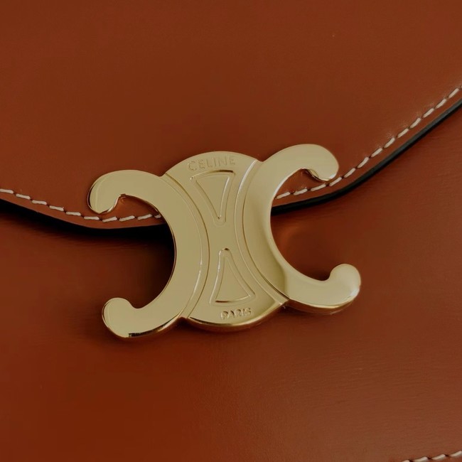 Celine WALLET ON CHAIN MARGO IN SHINY CALFSKIN 10L033 TAN