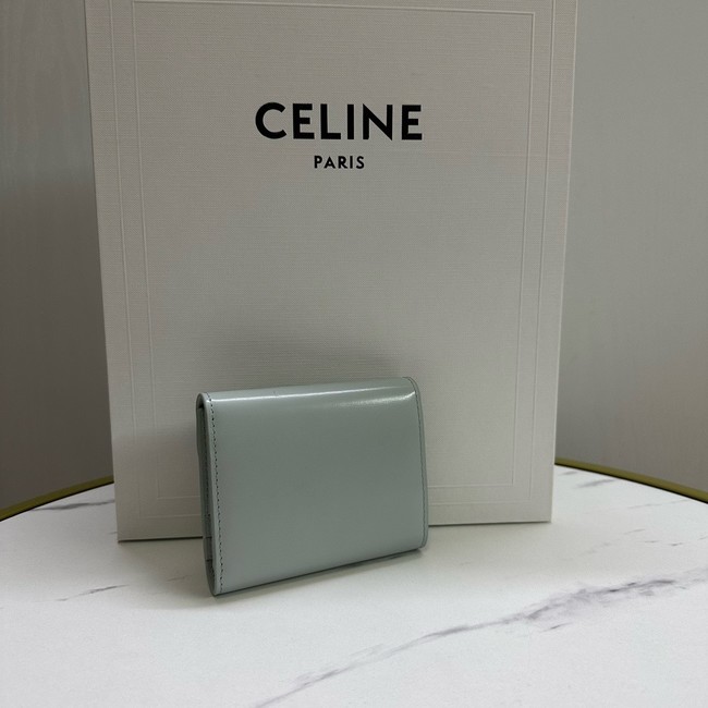 Celine SMALL FLAP WALLET TRIOMPHE IN SHINY CALFSKIN 10D783 MOON