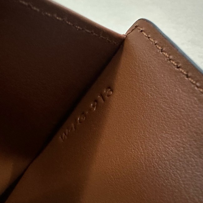 Celine FINE STRAP WALLET NINO IN TRIOMPHE CANVAS AND LAMBSKIN 10M962 TAN