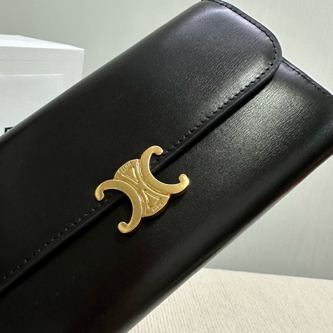 Celine LARGE WALLET TRIOMPHE IN SHINY CALFSKIN 10E313 black