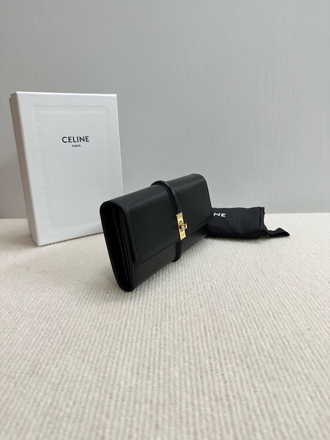 Celine LARGE WALLET TRIOMPHE IN SHINY CALFSKIN 10M033 black