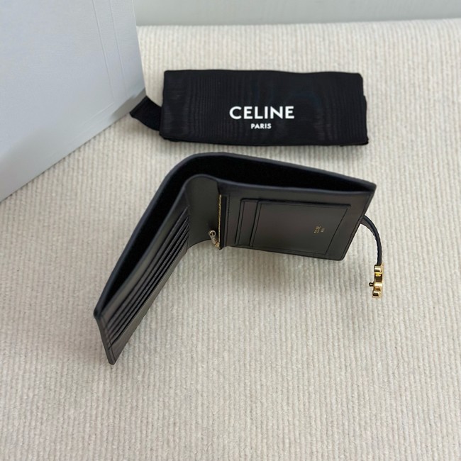 Celine MEDIUM STRAP WALLET NINO IN SUPPLE GRAINED CALFSKIN 10M912 black