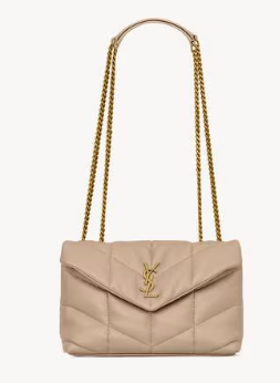 SAINT LAURENT TOY PUFFER IN LAMBSKIN 759337 DARK BEIGE