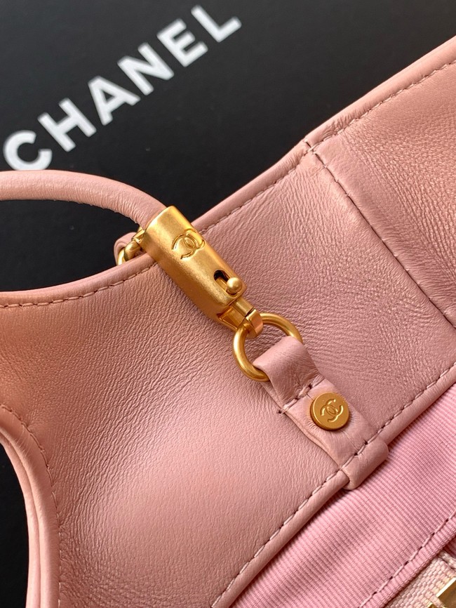 CHANEL 31 MINI SHOPPING BAG Suede Calfskin AS4133 pink