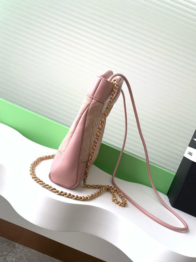 CHANEL 31 MINI SHOPPING BAG Suede Calfskin AS4133 pink