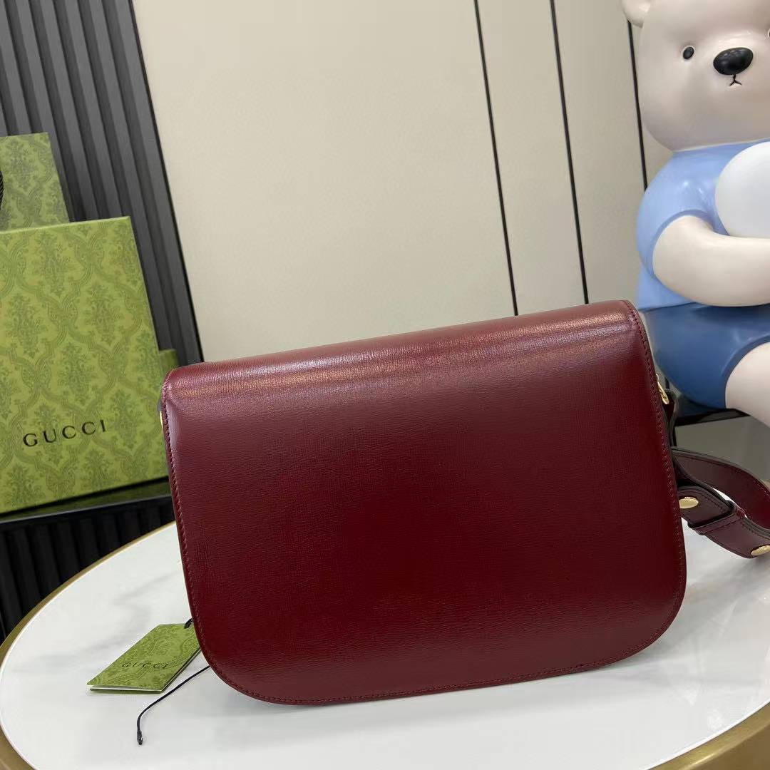GUCCI HORSEBIT 1955 SOFT MEDIUM SHOULDER BAG 815178 Rosso Ancora red