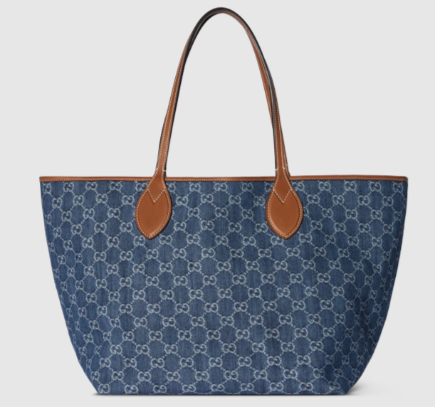 GUCCI TOTISSIMA MEDIUM TOTE BAG 820481 Blue GG denim
