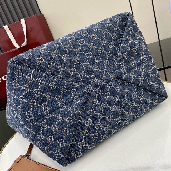 GUCCI TOTISSIMA MEDIUM TOTE BAG 820481 Blue GG denim