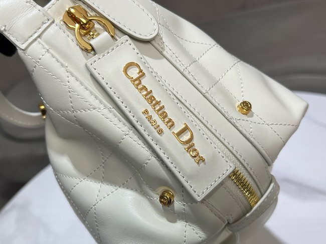 Dior Medium D-Journey Bag in Shiny Goatskin  Flat Macrocannage M2417UCUQ Latte