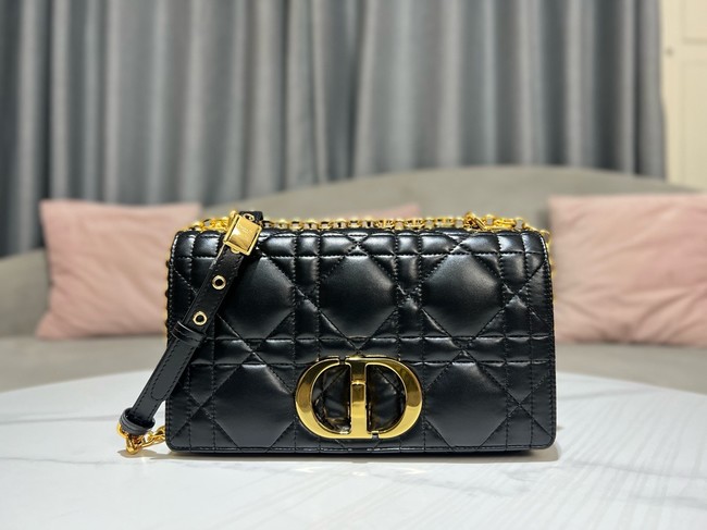 Dior Medium Soft Dior Caro Bag Macrocannage Lambskin M9253UHPA Black