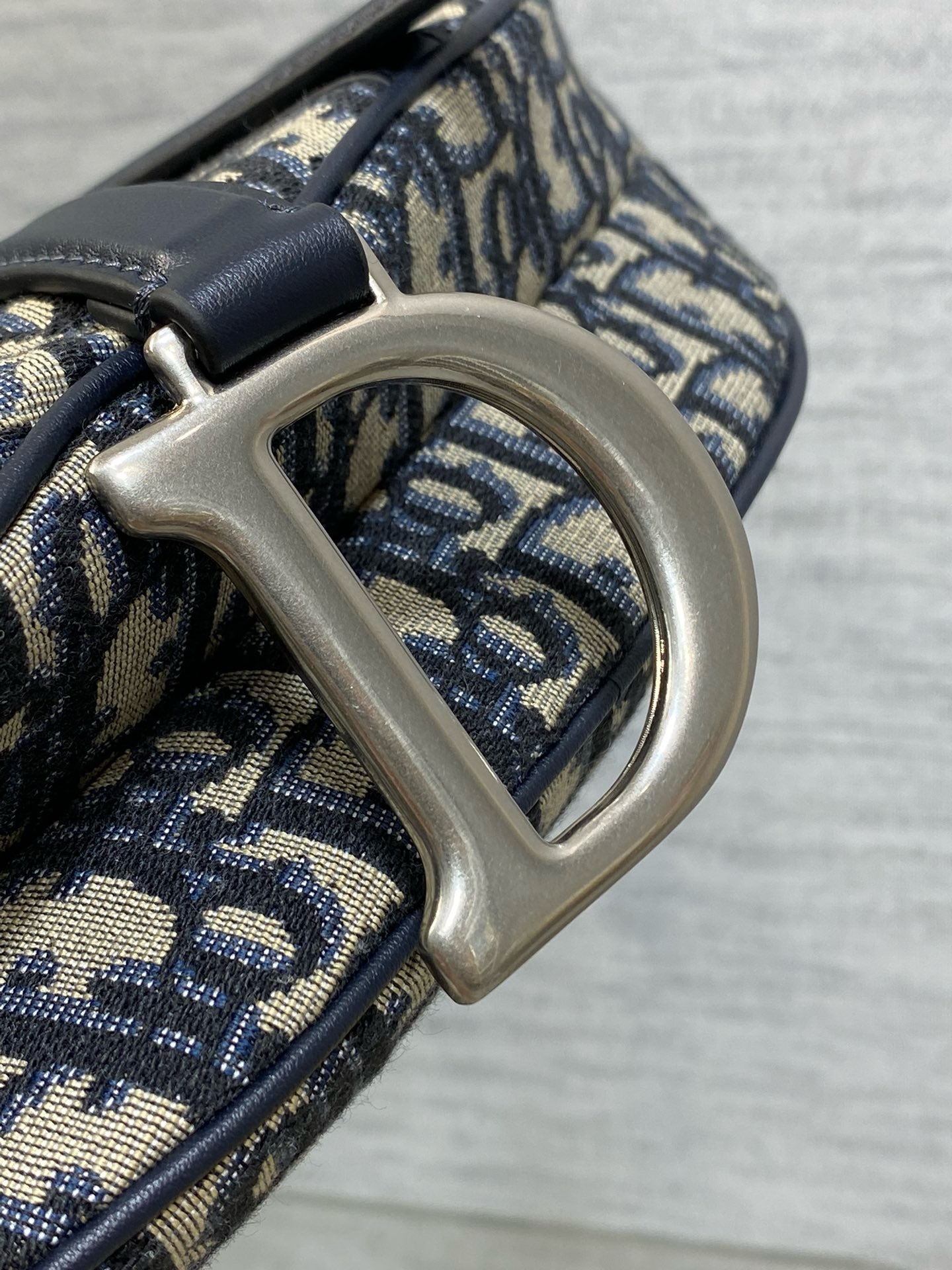DIOR Saddle Bag with Strap Blue Denim Dior Oblique Jacquard M0455CDC Blue