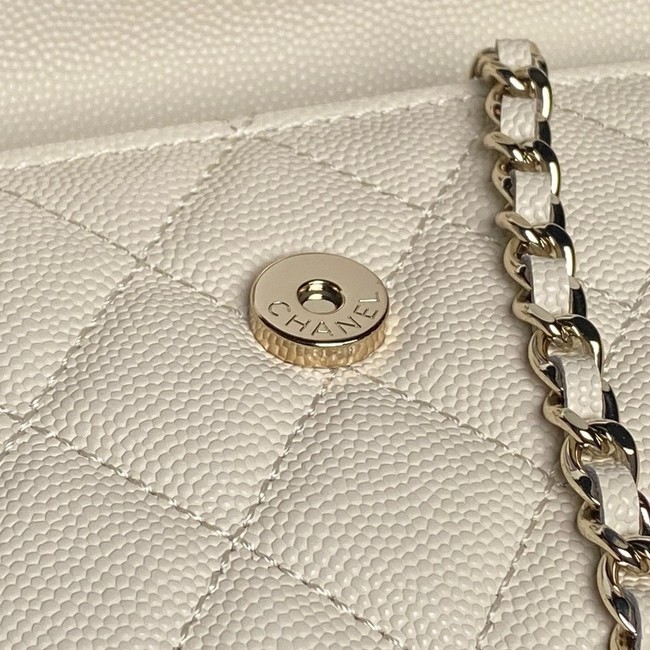 Chanel MINI FLAP BAG CLUTCH WITH CHAIN Gold-Tone Metal AP3238 light yellow