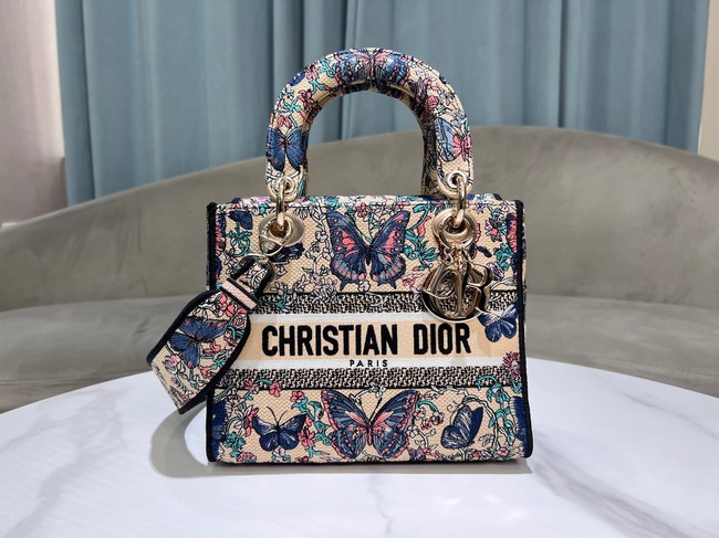 Dior Medium Lady D-Lite Bag Embroidery M0565OECZ PINK