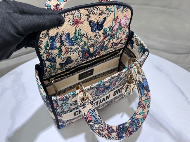 Dior Medium Lady D-Lite Bag Embroidery M0565OECZ PINK