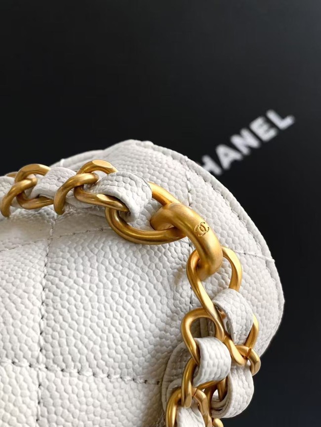 Chanel Grained Calfskin Shoulder Bag AS5329 white
