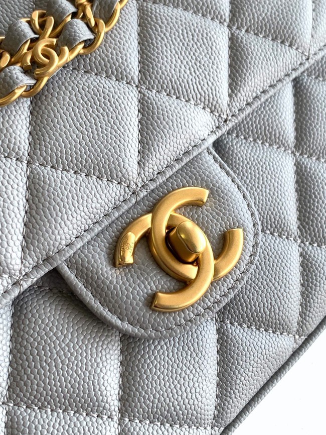 Chanel Grained Calfskin Shoulder Bag AS5330 gray blue