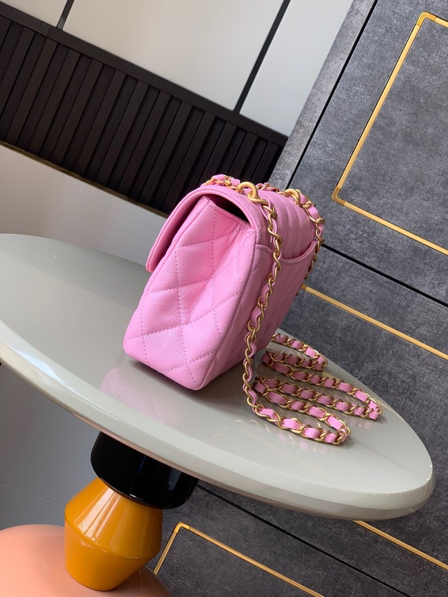 Chanel Grained Calfskin Shoulder Bag AS5330 pink