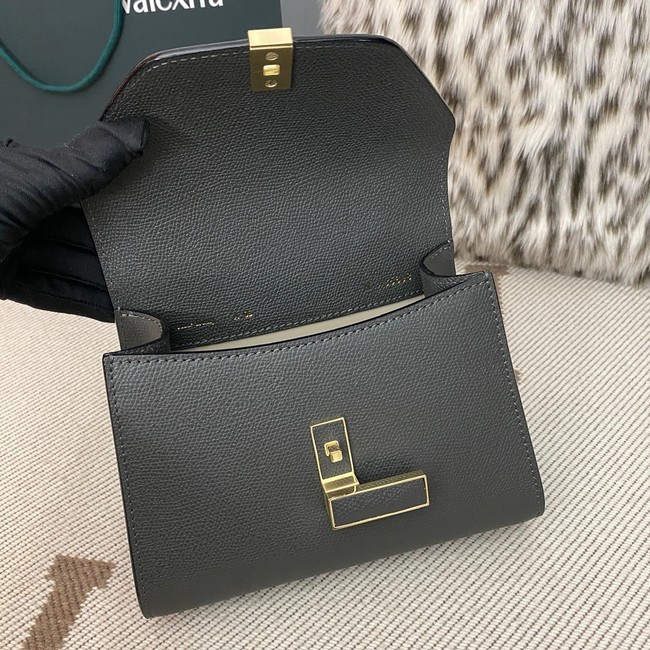 Valextra Iside Top Handle Mini Bag 00359 Steel gray