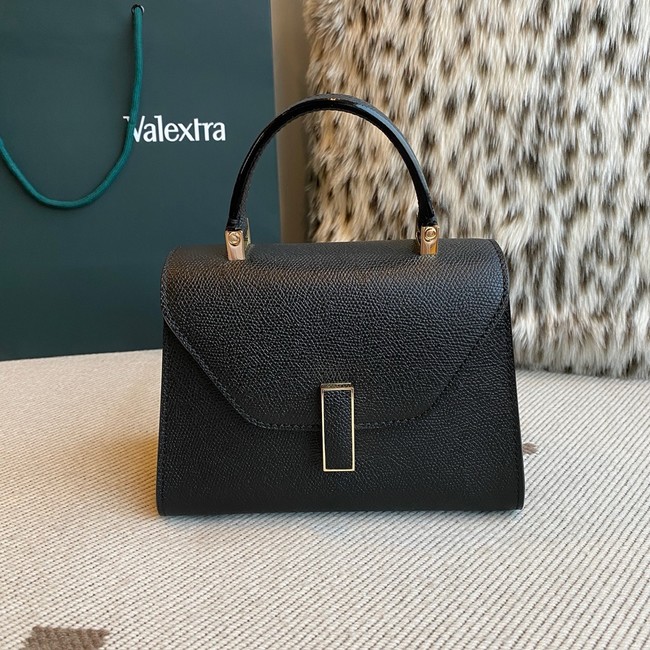 Valextra Iside Top Handle Mini Bag 00359 black