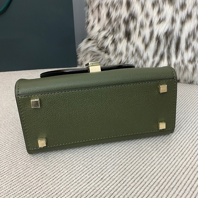 Valextra Iside Top Handle Mini Bag 00359 green