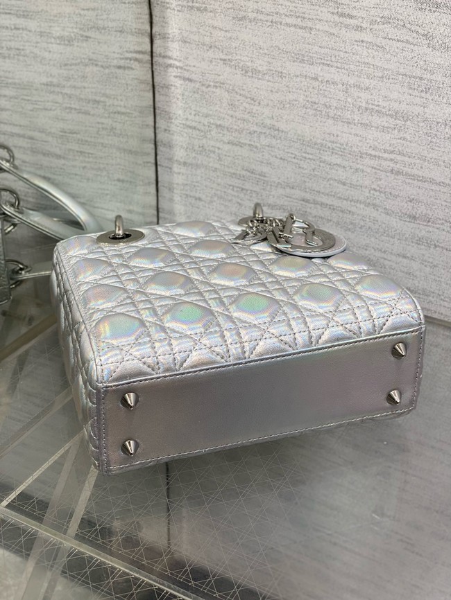 Small Lady Dior My ABCDior Bag Cannage Lambskin M0538O Silver