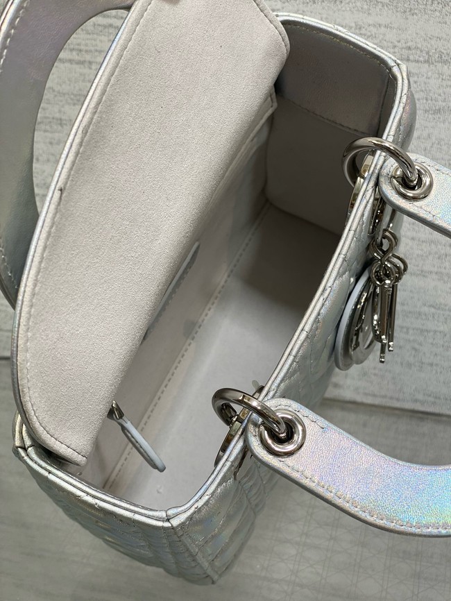 Small Lady Dior My ABCDior Bag Cannage Lambskin M0538O Silver