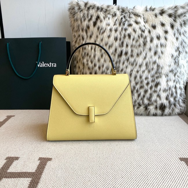 Valextra Iside Top Handle Medium Bag 56028 YELLOW