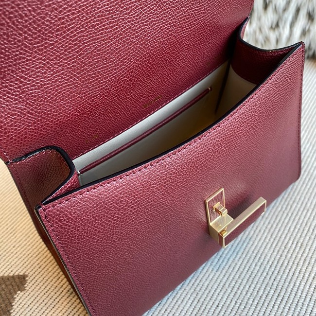 Valextra Iside Top Handle Medium Bag 56028 burgundy