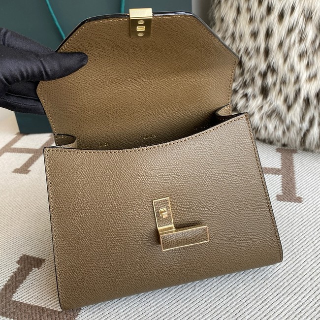 Valextra Iside Top Handle Mini Bag 00360 DARK BROWN