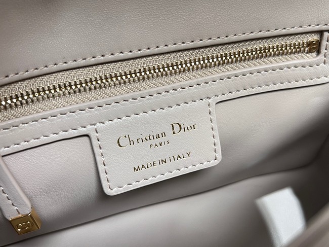 Small Soft Dior Caro Bag Macrocannage Lambskin M9252UHPA gray