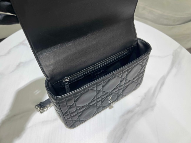 Dior Medium Soft Dior Caro Bag Macrocannage Lambskin M9253UHPA black&Black hardware