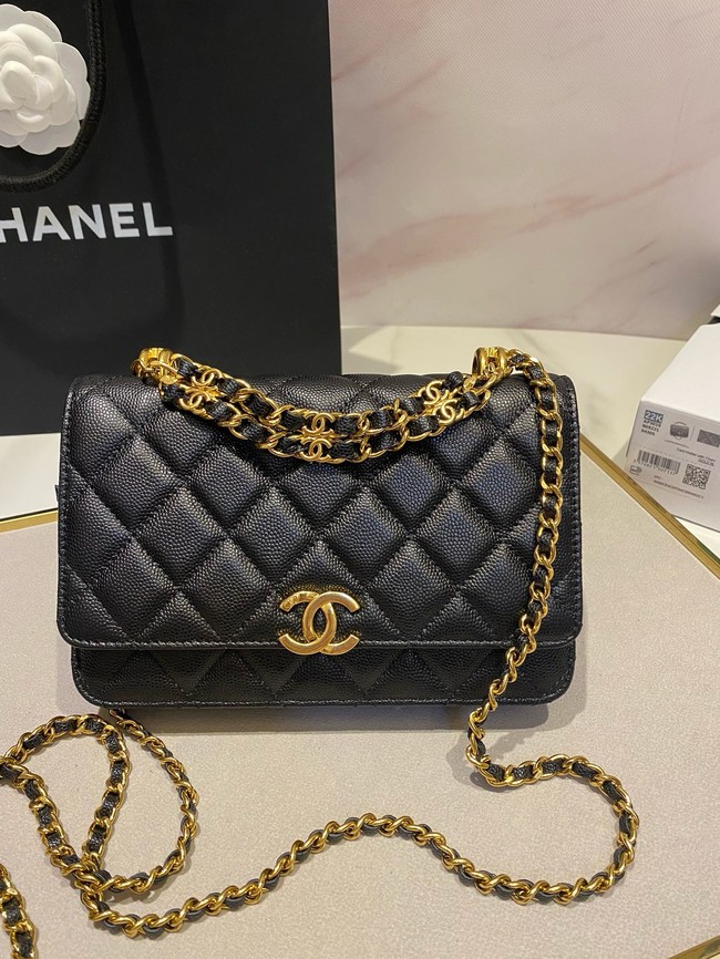 Chanel PHONE HOLDER WITH CHAIN AP3019 BLACK