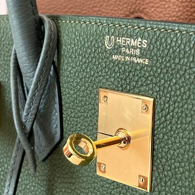 Hermes Birkin Tote Bag Original Togo Leather 6635 Khaki & camel