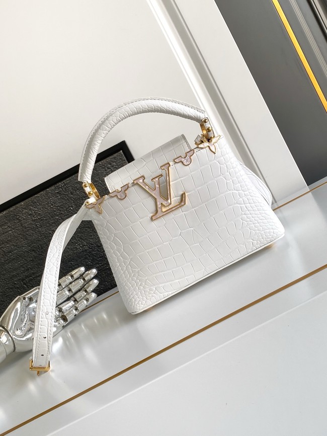 Louis Vuitton Capucines Mini Crocodile pattern M86153 white
