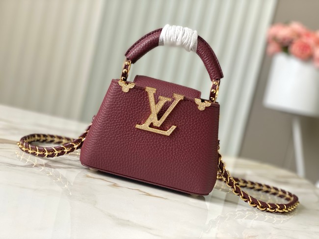 Louis Vuitton Capucines nano M24583 burgundy&Crystal