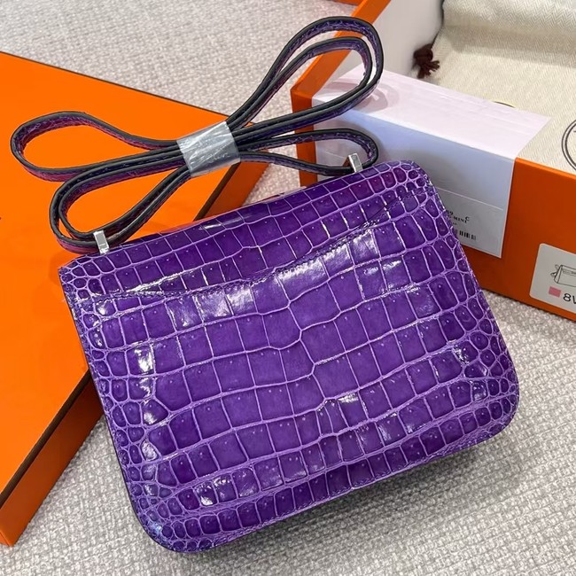 Hermes Constance Bag Nile crocodile leather 2701 Purple
