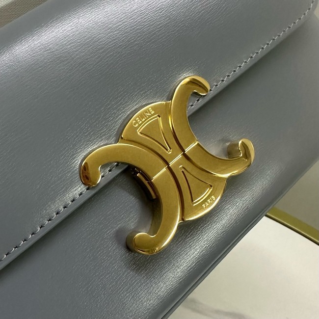 Celine CHAIN SHOULDER BAG TRIOMPHE IN SHINY CALFSKIN 197992 gray