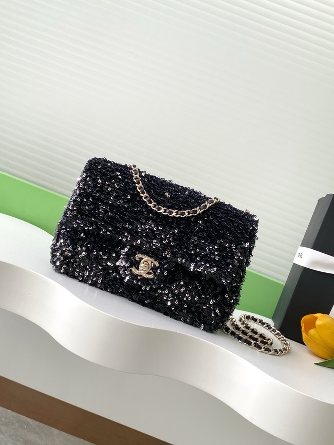 Chanel Fringed Sequins Flap Bag AS4561 black