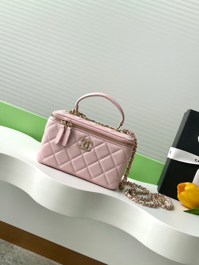 Chanel MINI FLAP BAG CLUTCH WITH CHAIN Gold-Tone Metal AP4325 PINK