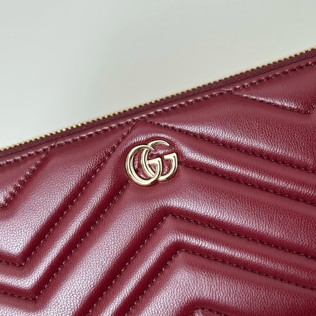 Gucci GG Marmont zip around wallet 837758 Rosso Ancora red