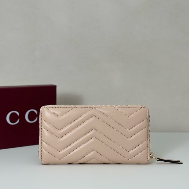 Gucci GG Marmont zip around wallet 837758 pink