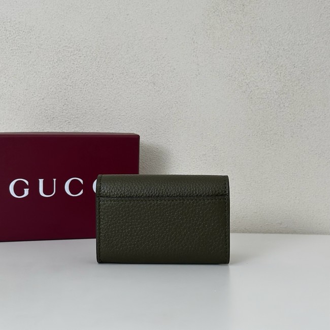 Gucci Softbit card case 828148 Khaki